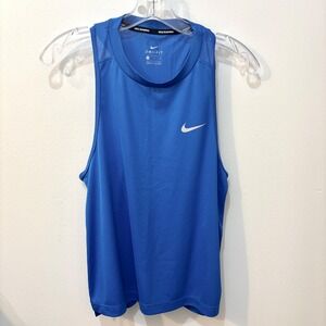 Nike DryFit Tank Top Shirt Running Racerback Mesh Royal Blue Women's Size Small